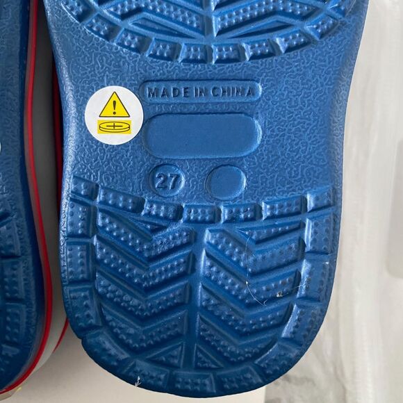 LED Kid's Clogs Garden Shoe Sandals Dark Blue Light Up Charms US Kids 10 Eu 27 - Picture 6 of 7